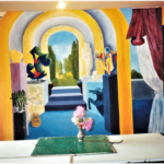 Fresque murale réalisée avec les enfants des ateliers de Montfort 35, face au centre culturel