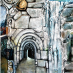 Jardin de l'artiste, peinture du mur - Le porche des rêves